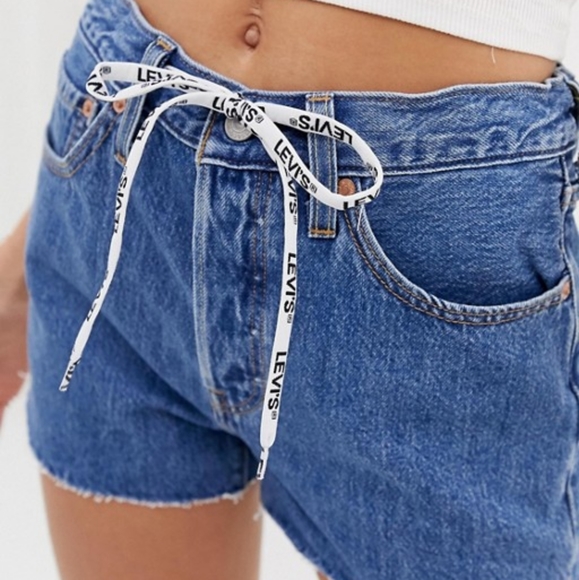 Levi's 501 High Rise Logo Drawstring Button Fly D4 - Picture 2 of 7